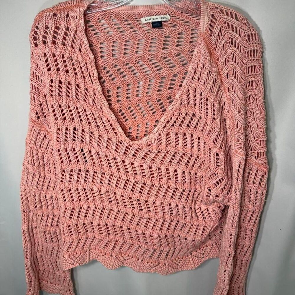 American Eagle Women’s Size Large Knit Pink Sweater